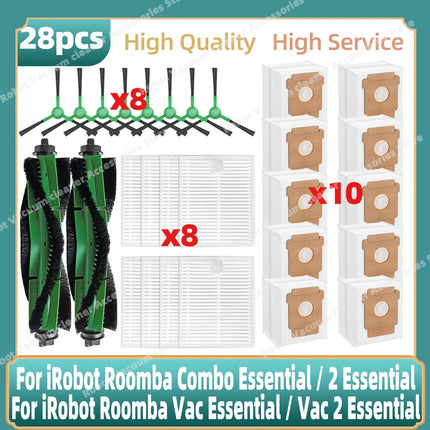 Compatible For iRobot Roomba 105 Combo, Roomba Combo Essential / 2 Essential  Main Side Brush Hepa Filter Mop Dust Bag Parts