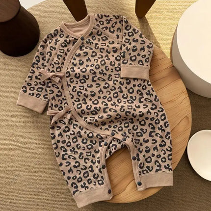 Autumn Clothes Leopard Rompers for Boys Girls Children's Clothes Newborns 0-3 Months Baby Spring Kids Monk Clothes(No Hats)