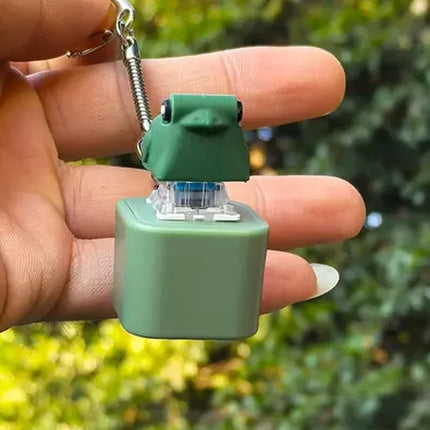 Funny Croaking Frog Duck Luminous Button Keychain Keyboard Fidget Clicker Sound Keyring for Stress Relief Finger Toy Gift Decor