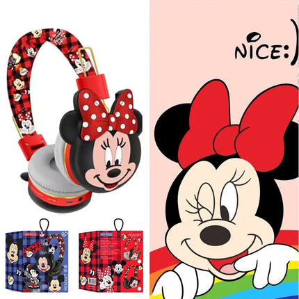 Cartoon Mickey Minnie Bluetooth Headsets Game Doodle Wireless Headphones Earphones Mic For Kids Boy Girl Gifts Support TF Card