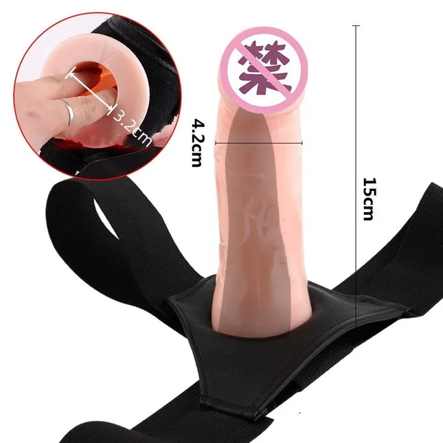 Hollow Penis Lengthen Sleeve Strapon Dildo Pants Harness Belt Men Strap On Dildo Panties Wearable for Man Sex Toys For Woman Gay