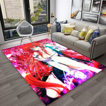 High School DxD Sexy Girl Cartoon 3D Carpet Rug for Home Living Room Bedroom Sofa Doormat Decor, Kids Area Rug Non-slip Floor Mat