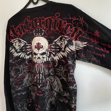 Affliction Long sleeved T shirt Y2K Vintage Round Neck Oversized T shirt New  Mens Womens Casual Gothic Clothing Tops Streetwear