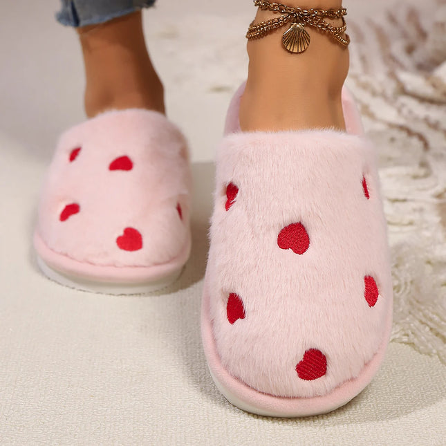 Women's LOVE Slippers Fuzzy Fluffy Memory Foam Slides House Shoes Open Toe Indoor and Outdoor Cute Comfort Living Room Shoes