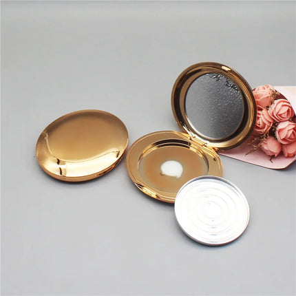 10-100pcs Empty Powder Box Gold Replacement Box Cosmetic Container with Mirror Rouge Powder Eye Shadow