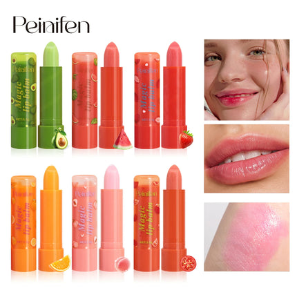 6pcs Fruit colored lipstick, nourishing lips, caring for lips, natural moisturizing lipstick, neutral adult lip care