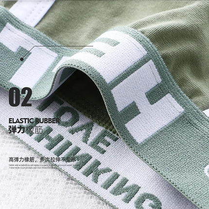 3PCS/Pack 100% Cotton Underpants Men Comfortable Big U Type Crotch Breathable Mesh Men's Panties Fashion Letter Boxers Hombre