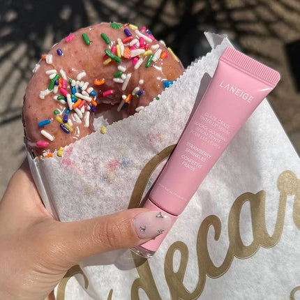 Laneige Donut Strawberry Sugar Lip Gloss Lip Plumping Gloss Lip Oil Moisturizing Balm Exfoliating Care Shimmer High Shine Balm