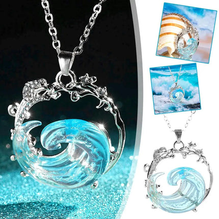 1/3PCS Ocean's Oath Wave Decorative Ring Necklace Earrings Jewelry Set For Women Gift Fashion Sky Blue Decoration Jewelry Gift