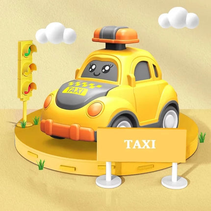 Car Toys Toddler Press and Go Toy Cars Wind-up Cars Taxi Ambulance Fire Truck Model Educational Set for Kids Boys
