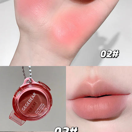 Gege Bear Natural Cream Blush Cheek Color Stick Dual Use Lip And Cheek Gift For Beauty And Health Makeup Fans