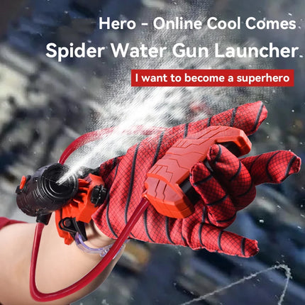 Spider Wrist Launcher Water Gun with Gloves Summer Water Fight Toy Cosplay Prop Outdoor Game Backyard Fun