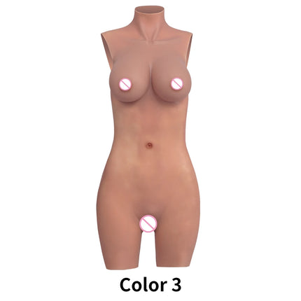 50-80kg Crossdressing Bodysuit Cosplay Silicone Bodysuit Crossdress Fake Breast  3-Pointed 88-95cm Length Crossdresser Bodysuit
