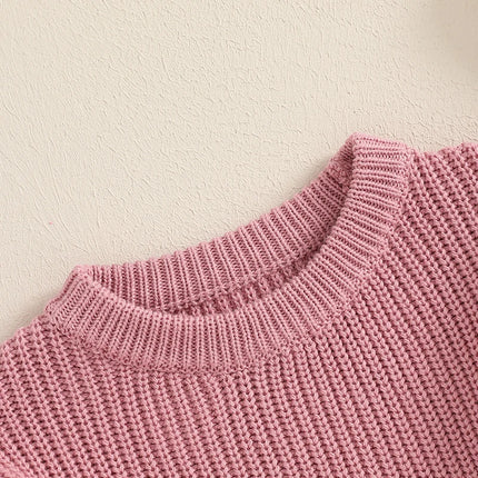 Baby Girls Knit Sweater Clothes New Toddler Infant Newborn Knitwear Soft Spring Long Sleeve Baby Solid Color Pullover Tops