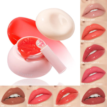 Little Round Jar Multi-Color Jelly Lip Balm for Lips and Cheeks Vibrant Colors Moisturizing and Nourishing Lip Nectar