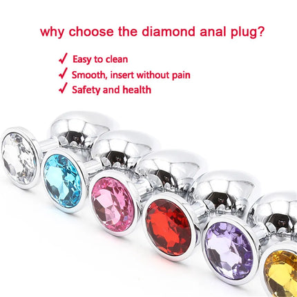 Anal Plug Jewelry Colorful Crystal Anal Plug Stimulator Anal Massage Dilatancy Toys G-point Massage Sex Wellness Adult Pleasure