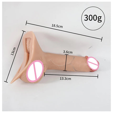 Belt Gift With Multi-color FTM Prosthetic Penis 3 in 1 FTM Packer Transgender STP Packers With Big Scrotum Prosthetic Stroker