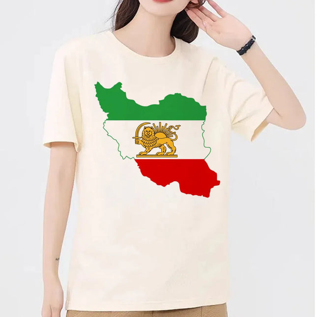 2026 Iran Tshirt Women Funny Clothing Sleeve T-shirt Clothing Tops Tees Aesthetic Clothes Harajuku Tshirt Female