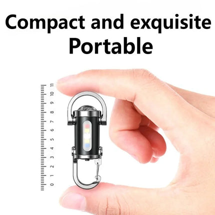 Mini TYPE-C Rechargeable LED Flashlight Keychain Portable Waterproof Camping Pocket Light Keyring Hanging Lamp Outdoor Tool
