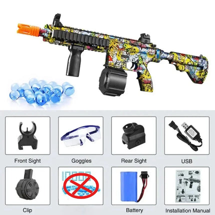 M416 electric pellet ball graffiti air rifle weapon paintball toy gun pneumatic shooting gun adult children's toy