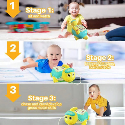 Musical Turtle Crawling baby Toys Interactive Baby Phone Toy with Piano Music Lights Toddlers Early Learning Educational gift