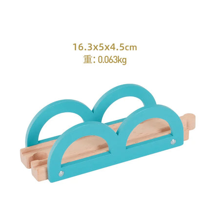 33style DIY Wooden Train Rail Tracks Accessories Wood Railway Track Parts Fit For All Wood Track Toy Christmas Birthday kid Gift