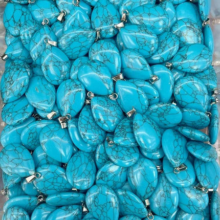 RX9-1 18*25mm natural stone water drop shape pendants charms for Necklaces making