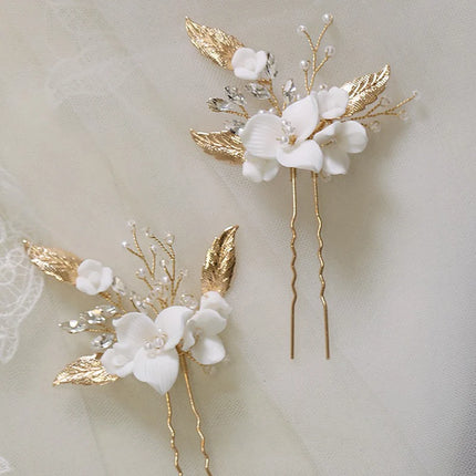 Vintage Elegant Hair Pin Flower Leaf Jewelry Hair Accessories For Party Prom