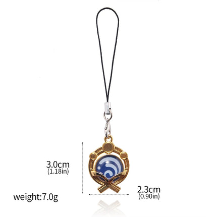 Game Genshin Impact Vision Keychain Luminous 7 Element Double Side Glass Pendant Eye Of Original Keyring Phone Charms Souvenir