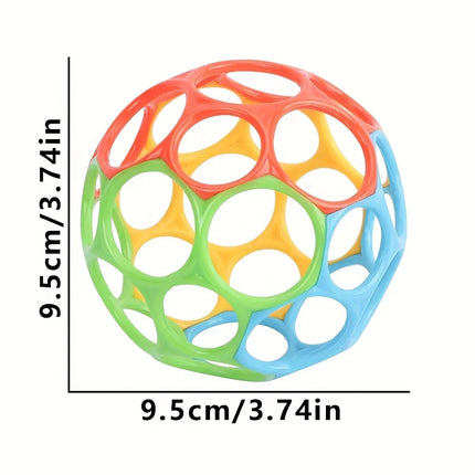 4 Color Combination Baby Grip Hand Grip Ball - Cutout Design Improves Grip, Exercises Baby'S Flexibility, Ideal Holiday Gift