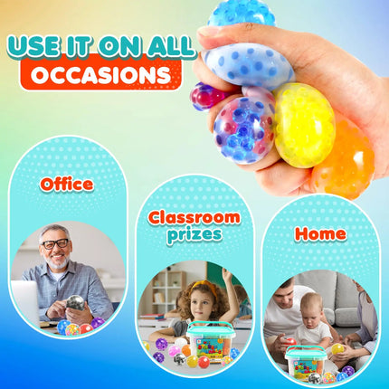5-80pcs Squishy Stres Balls Fidget Toys Squishy Toys Stress Ball for Anxiety, Fidget Stress Toys Bulk, Squeeze Balls
