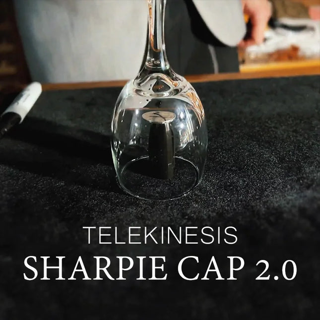 Telekinesis Sharpie Cap 2.0 Close-up Magic Tricks Mentalism Illusion Remote Control Coin Fall off the Cap Magicians Prop Gimmick