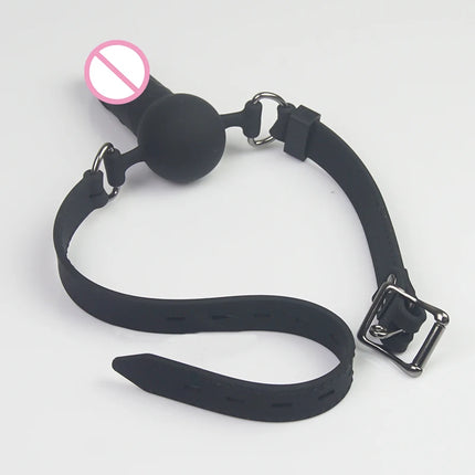 BDSM Silicone Penis/Dildo Mouth Penetration/Ball Gag Reversible Dual Use,Sex Toys For Couples,Bondage