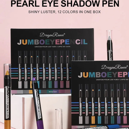 12Pcs Highlighter Eyeshadow Pencil Set Waterproof Glitter Eye Shadow Lying Silkworm Makeup Pigment Cosmetics White Eyeliner Pen