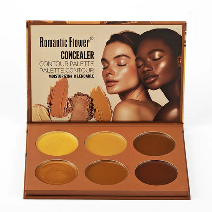 6 Color Matte Concealer Palette Full Coverage Face Contour Camouflage Makeup for Perfecting Skin Tone