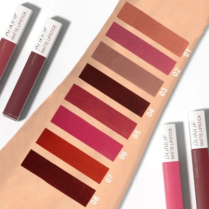 Matte Lipstick Non Stick Cup Red Nude Waterproof Long Lasting Liquid Lip Gloss Velvet Finish Resistant To Fading Lip Tint Makeup