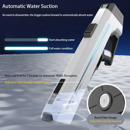 High-Pressure Water Gun Toys Powerful Electric Shooting Automatic Spray Water Absorption Outdoor Beach Pool Toy For Boys Kids