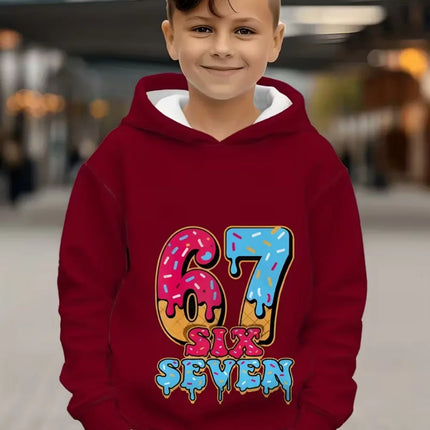Fun Six Seven 6 7 Meme Design Hoodie for Kids Chaotic Humor Y2k Game Saying Tee Novelty Gift Boys Top Fashion Children's Clothes