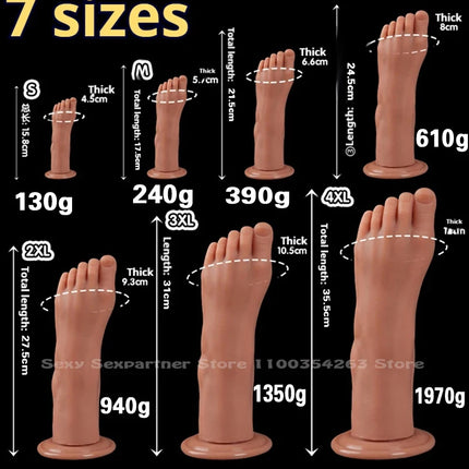 Big Silicone Feet Style Anal Plug Huge Dilator Anal Dildo Suction Cup Ass Butt Plug Deep Masturbator Stimulation Adult Sex Toys