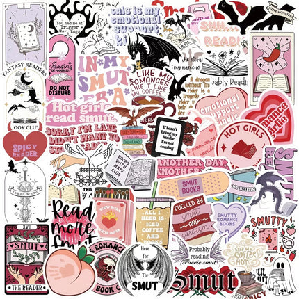 10/50/100pcs Mix Kindle Smut Bookish Dark Romance Reading Book Stickers Aesthetic DIY Scrapbooking Notebook Laptop Phone Sticker