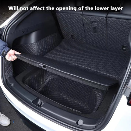 For Tesla Model Y Juniper / 3 Highland 2025-2026 Front Rear Trunk Mat Leather Full Coverage Trunk Both Side Guard Protective Pad