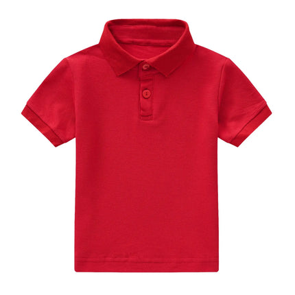 Baby Boys POLO Shirts Kids Short Sleeved T-shirt 2026 New Summer Solid Lapel Tops Toddler Boy Clothes 18M-6Y Children Clothing