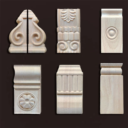 Applique for Furniture In Wood Figurines Moulding Decal Carved Wedding Decoration Maison Accessories Stair Decoration Wood Onlay