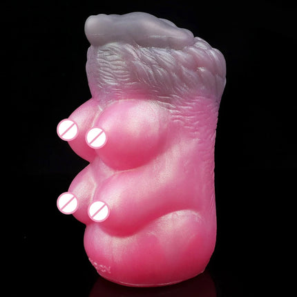 YOCY Animal Wolf Male Masturbator Sexy Breast Silicone Penis Stroker Pocket Pussy Lifelike Vagina Onahole Sex Toys For Adult Men
