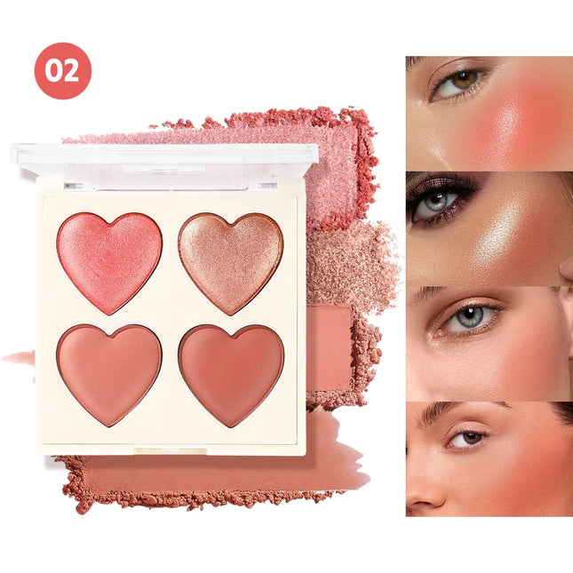 Baked blush facial makeup, high impact color, light and smooth, for Natural Finish -buildable color， contour and highlight the f