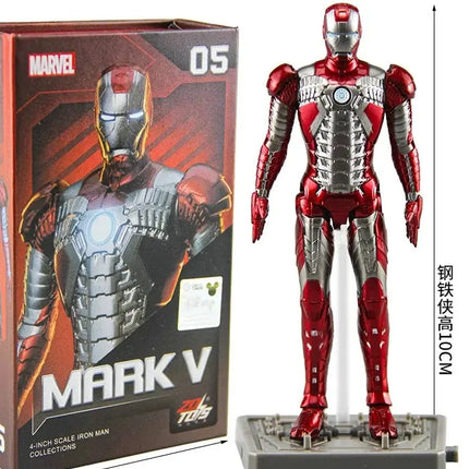 10-12CM Marvel Anime Figure Spiderman Hulk Iron Man Venom  Captain America Thanos Movable Joints PVC Dolls Toy Gift For Children