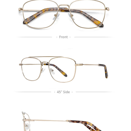 AIR EIGHT Aviator Prescription Glasses Men Metal Frame Progressive Lenses With Photochromic Myopia Correction