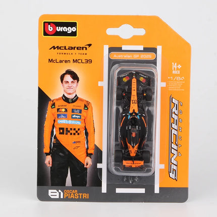 Bburago 1:64 2025 F1 Alloy Car Model SF25 RB21 W16 MCL39 Red Bull Mercedes Ferrari McLaren Formula Racing Diecast Toy