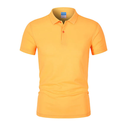 Men's POLO Shirt Solid Color Short Sleeved Top Spring Summer Team Workwear Customized Colors Choose From