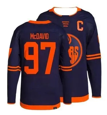 New Hockey Jersey - White with Red/Black Accents "Bedard 98" Native American Head Logo Athletic Jersey 3d HD Prints Ideal Jersey